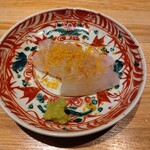 洋食 おがた - カサゴのカルパッチョに自家製カラスミ