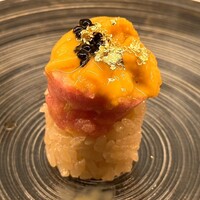 鮨 四 - とろたくとウニのミルフィーユ