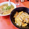 Hamasaki - カツ丼(600円)と九州ラーメン(400円)