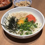 1秒卓上ハイボールともつ焼き けむり - 明太釜玉うどん