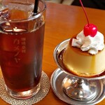 珈琲茶房 かめのや - ブレンドコーヒー アイス、プリン
