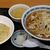 東山飯店 - 料理写真:肉もやしラーメンと半炒飯(自力)