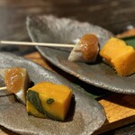 Hechimon - 蒟蒻の田楽・南瓜の煮物