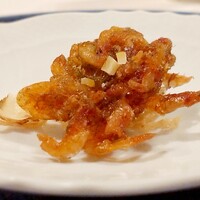 リストランテ アキタ 南青山 - サクラエビ ~青海苔 ゼッポリーニ 塩レモン~