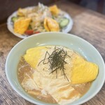 Omura hausu - とろ湯葉オムライス・卵焼きとポテトサラダ