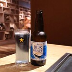 Hokkai Monja Teppan Shabushabu Kibori - □網走ビール　流氷ドラフト（瓶）　¥800