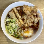 一由そば - 太蕎麦、ゲソ天、ちくわ天、生玉子