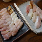 「十円寿司 (350円)」ｖｓ「上寿司(450円)」　の大きさ比較♪