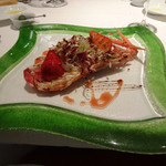 クッチーナ イタリアーナ ガッルーラ - 2014.02　三河産・天然赤座海老と蒲郡産ｻﾝﾍﾞﾘｰ苺とﾄﾚｳﾞｨｽのｻﾗﾀﾞ・ﾊﾞﾙｻﾐｺと苺のｻﾙｻ