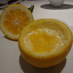 クッチーナ イタリアーナ ガッルーラ - 2014.02　三宝柑のﾊﾟﾝﾅｺｯﾀ　ｽﾌﾟﾏﾝﾃのｼﾞｭﾚと