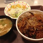 すき家 - チャプチェ牛丼 サラダセット 480円☆（第二回投稿分①）