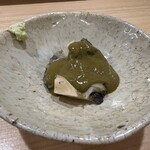 鮨　まつ本 - 蒸しアワビ(肝ソース)