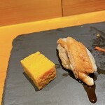SUSHI TOKYO TEN、 - 穴子と卵焼き