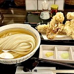 讃岐うどん 白庵 - 『3種盛り天ぷらセット』冷やし、大盛り