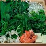 北新地しゃぶしゃぶすき焼き きらく - 季節野菜の盛り合わせ(コース料理 翡翠~かわせみ~コース)