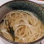 北新地しゃぶしゃぶすき焼き きらく - 来店時のお食事 稲庭うどん(コース料理 翡翠~かわせみ~コース)