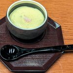 北新地しゃぶしゃぶすき焼き きらく - 生プリンの淡雪塩のせ ”来店時のデザート”(コース料理 翡翠~かわせみ~コース)