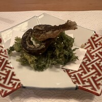 青華こばやし - 鮎、あおさの天ぷら