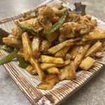 そば処 田中屋 - 筍肉炒め