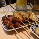 Binchou Sumibi Yakitori Kadokura Shouten - ◆おまかせ焼鳥セット５本　1050円