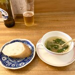 創作料理Ryota  - ほうれん草と小卵のダシスープ