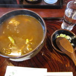 Mikuniya - カレー南蛮蕎麦　お冷付き