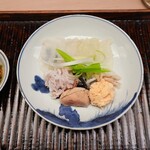 緒方 - 明石おこぜ身と皮、白子、卵、木の芽