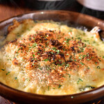 Cheese gratin with seseri and seasonal vegetables