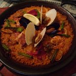 冷めていまいちだった「魚介のパエリア」