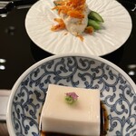 六雁 - 胡麻豆腐とアスパラ白和え