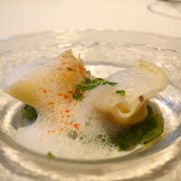 La Bastide sur la mer - 甘海老のカペレッティ ブロッコリーのピュレアップ