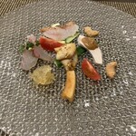 今石飯店 涼華 - キンキの炙り イサキ 本ミル貝 みつせ鶏のバンバンジー クラゲ