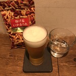 麹町いづみや しろ - あがりビール・あげ塩いかあられ