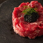 Wagyu beef tartare ~ topped with caviar ~