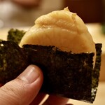 鮨 やすみつ - 帆立の磯部焼き