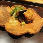 WASHOKU たか木 - 鰻　胡瓜の胡麻和え　のびる　◎