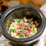 Matoi Ginza - To finish off – Rice with Firefly Squid, Bamboo Shoots, and Bracken