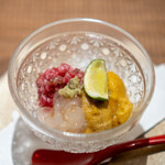 Matoi Ginza - Sushi Momo – Sea Urchin, White Shrimp, and Shako Squid