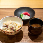 Matoi Ginza - To finish off – Rice with Firefly Squid, Bamboo Shoots, and Bracken