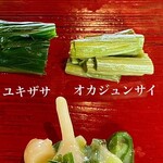たでの葉 - 春の山菜盛合せ！
      一つ一つに名前を添付しました。