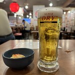 Manten Sakaba - 生ビール（ドライの中生）＆お通し