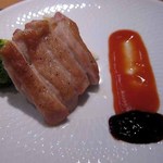 懐石カフェ 蛙吉 - 14年2月　大山若鶏にブラッディオレンジとバルサミコ酢のソース