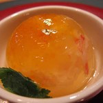 懐石カフェ 蛙吉 - 14年2月　蟹、とびこ、フカヒレのゼリー寄せ