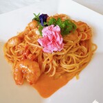 レストラン マリエフローラル - 海老のトマトクリームパスタ