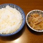 仙台中華そば 銘店嘉一 - Bセット（鶏皮と白飯）