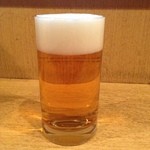 たけちゃんうどん - たけちゃんセットの生ビール。