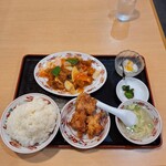 聚香楼 - 酢豚と唐揚げセットライス大盛