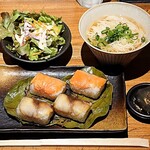 Awo Ni Yoshi - あをによし ＠三越前 ランチ 炙り柿の葉寿司セット 税込1,000円