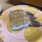 もりもり寿し - がすえびの握り　これは北陸地方でしか取れなくて、地方に出回らない希少なエビ　