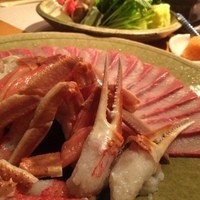 祇園 蕪屋 - ぶりしゃぶのコース。何とカニ付き。